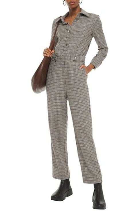Maje Pants - NWT Maje 'Pregor' Houndstooth Plaid Wool Blend Jumpsuit Size 34